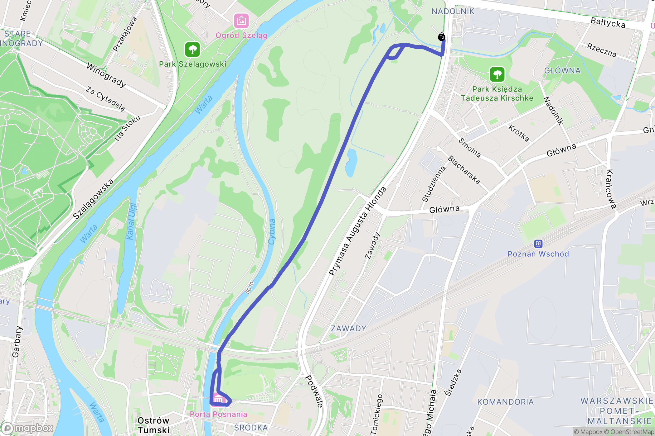 Poznań: mapa trasy - Poland