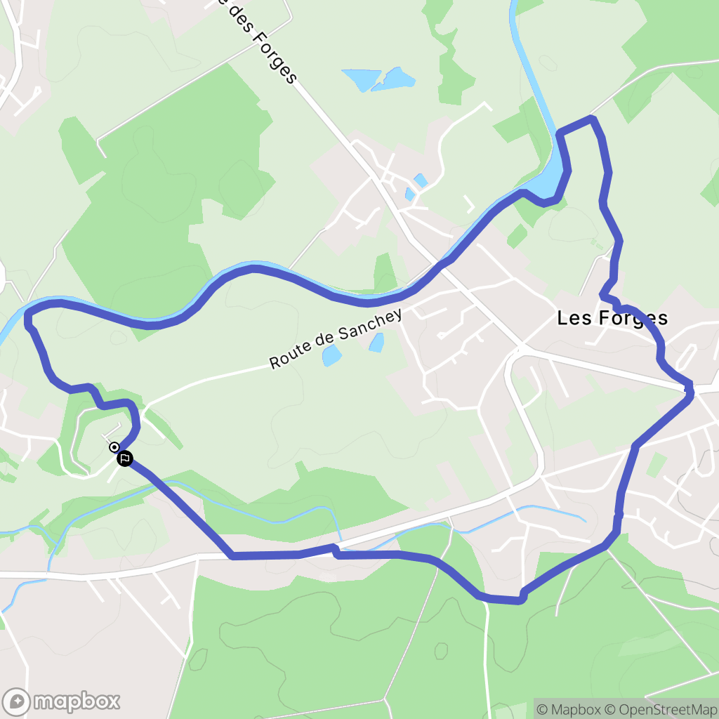 Sanchey : carte du parcours de randonnée - France