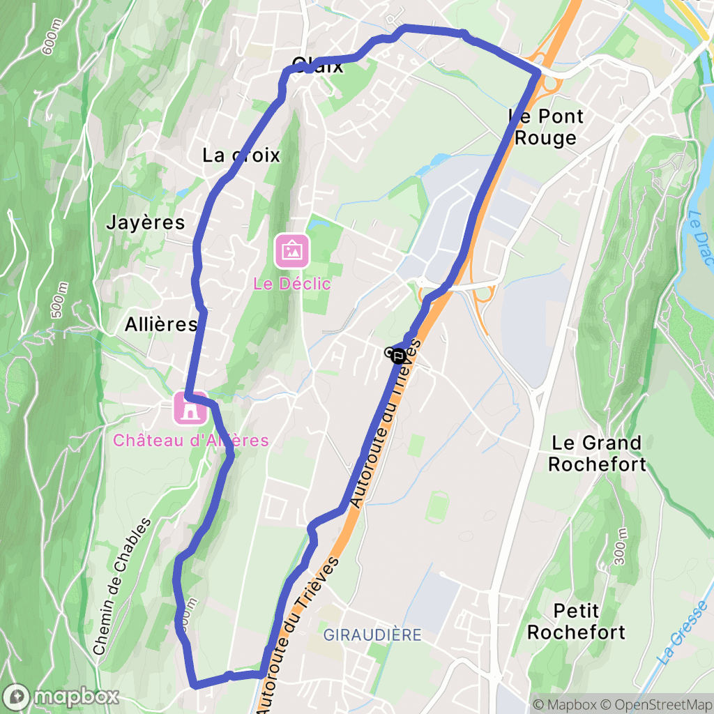 Varces-Allières-et-Risset : carte du parcours de randonnée - France