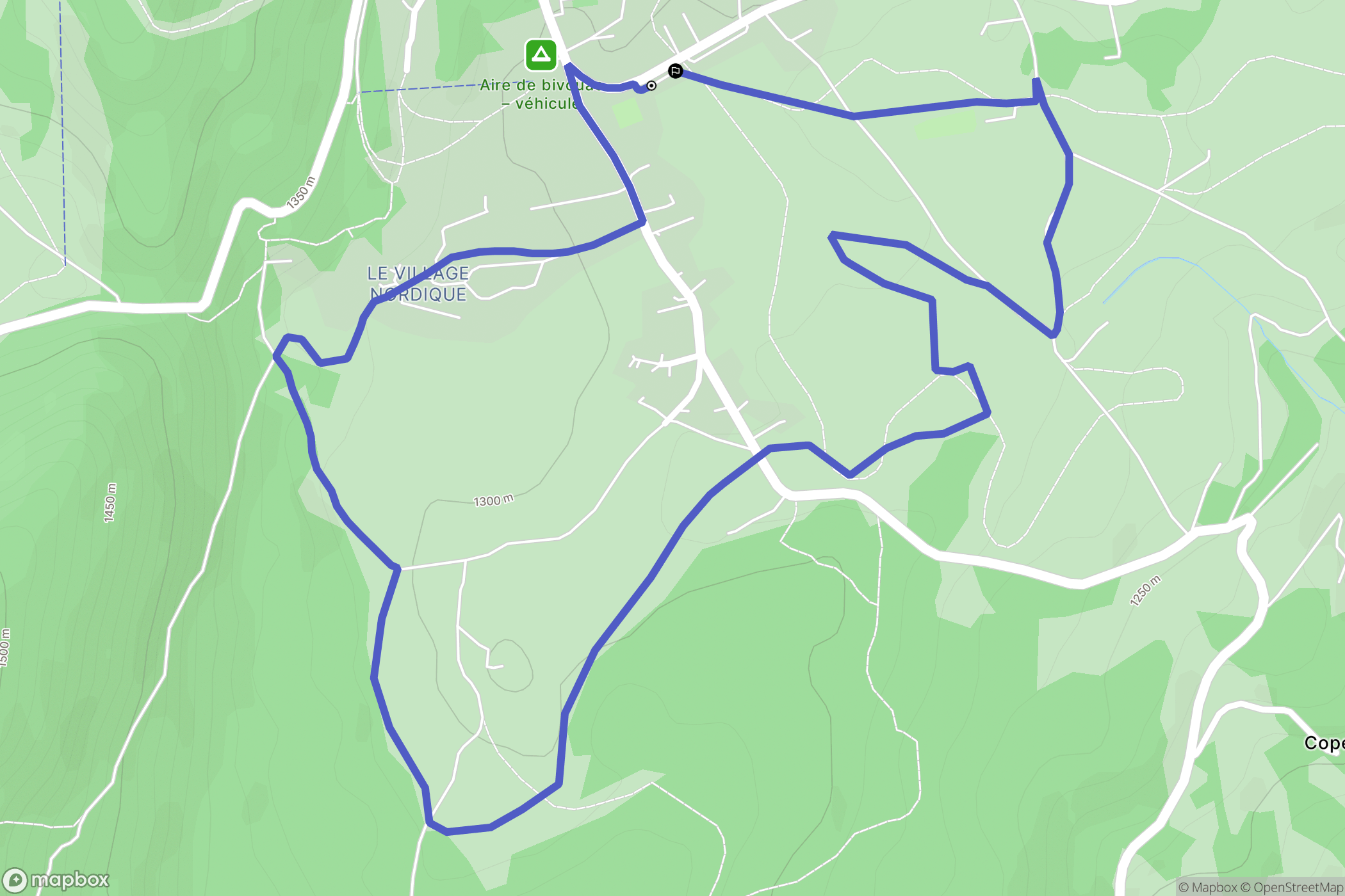 Les Déserts : carte du parcours de randonnée - France