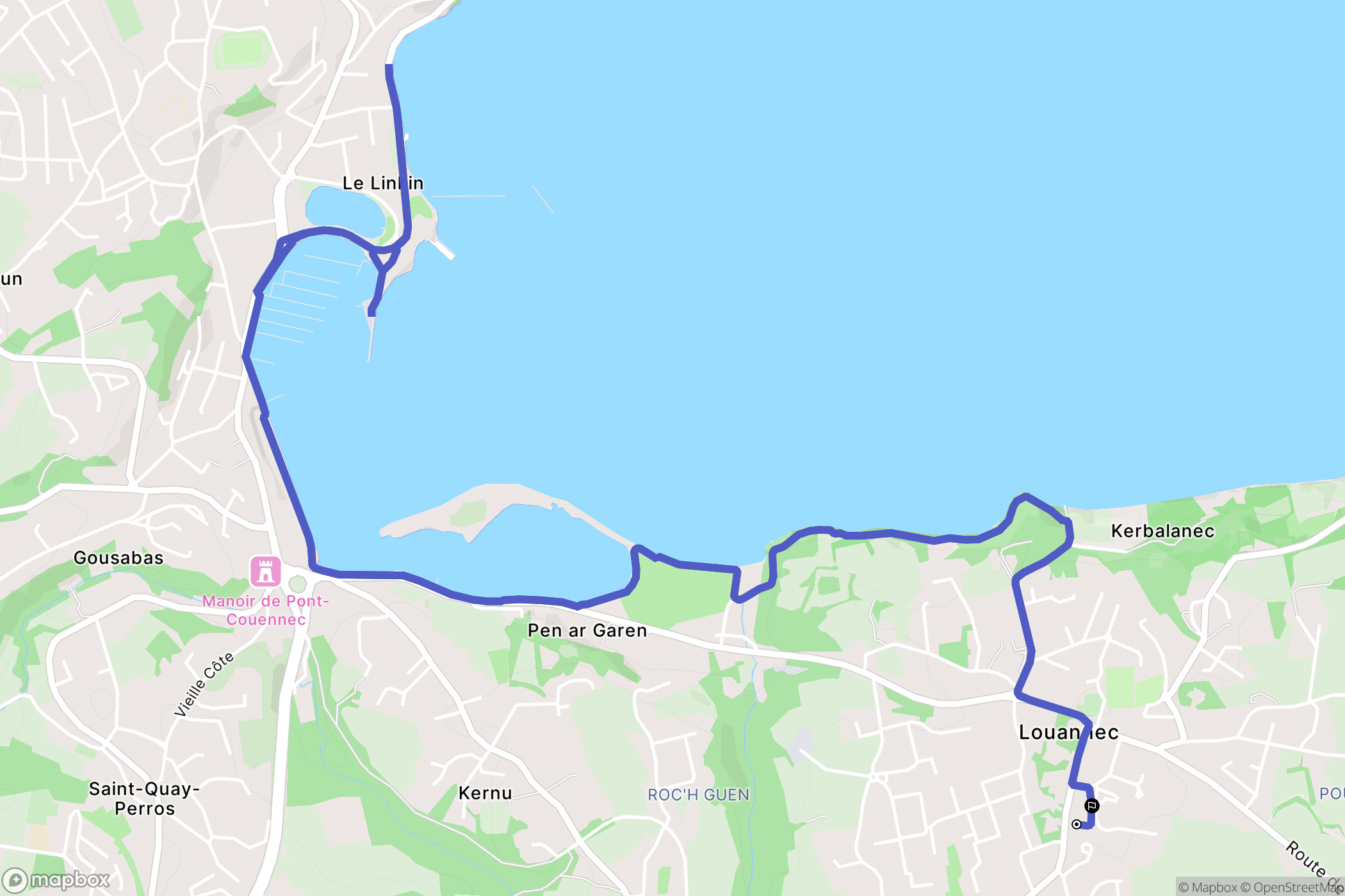 Louannec : carte du parcours de randonnée - France