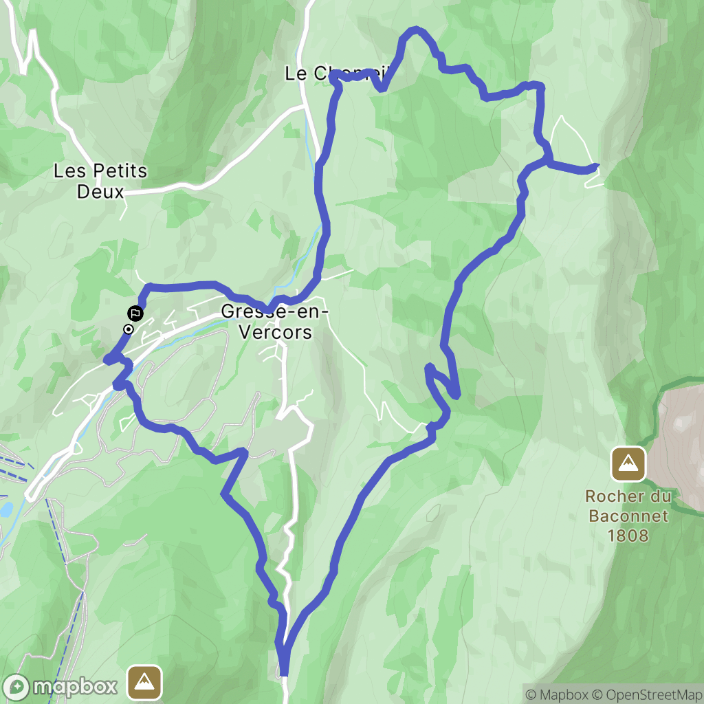 Gresse-en-Vercors : carte du parcours de randonnée - France