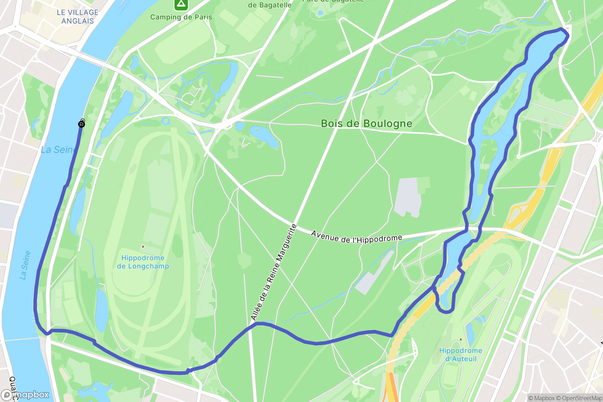 Paris : carte du parcours de randonnée - France