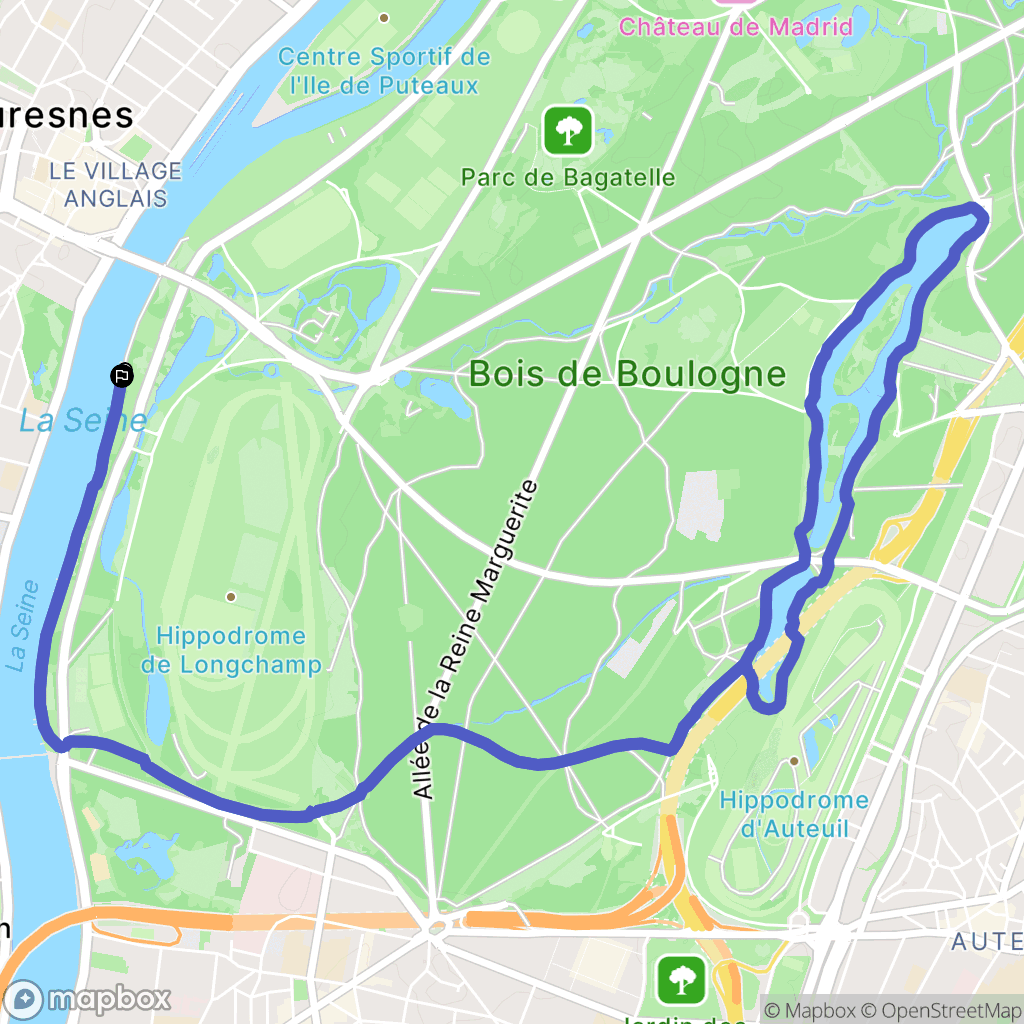 Paris : carte du parcours de randonnée - France