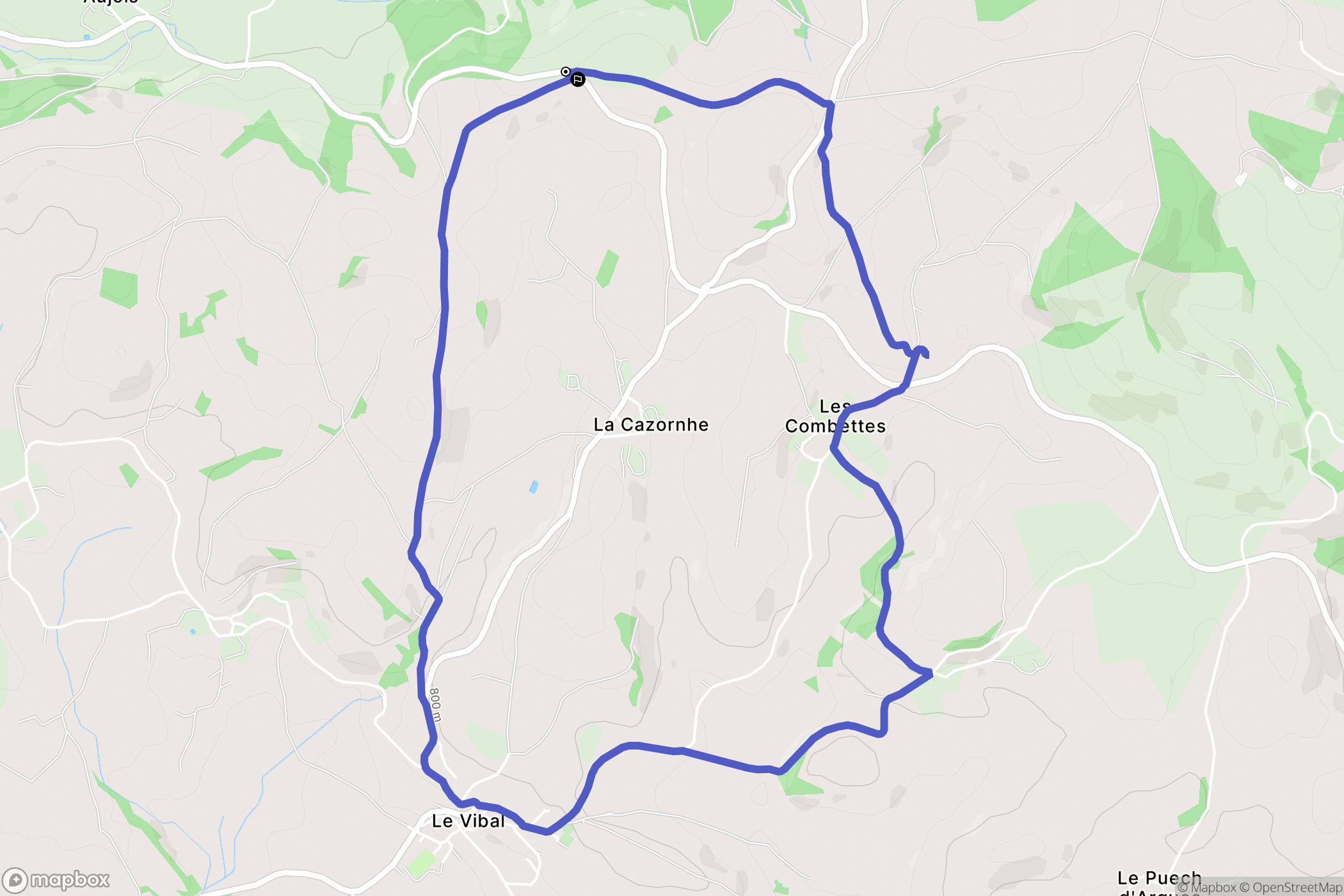 Bertholène : carte du parcours de randonnée - France
