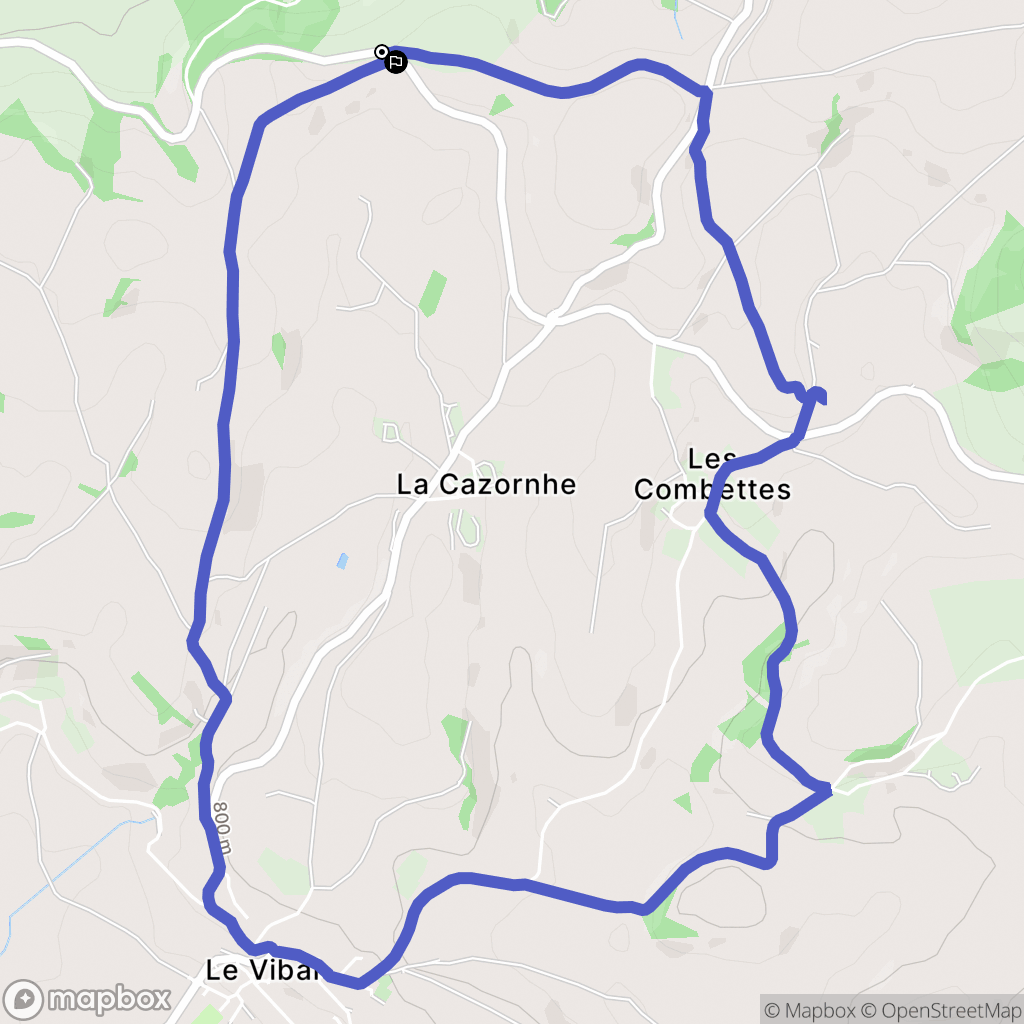 Bertholène : carte du parcours de randonnée - France