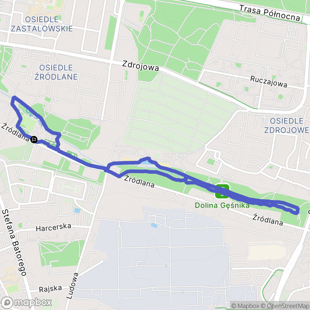 Zielona Góra: mapa trasy - Poland