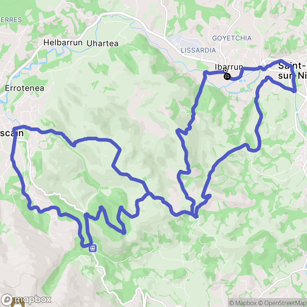 Saint-Pée-sur-Nivelle : carte du parcours de randonnée - France