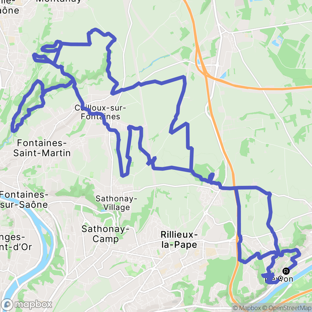 Neyron : carte du parcours de randonnée - France