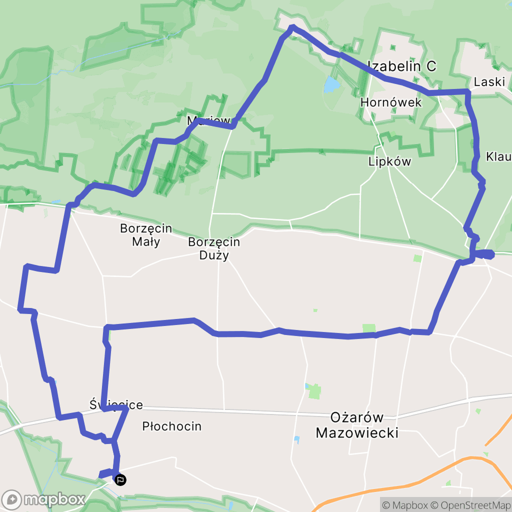 Józefów: mapa trasy - Poland