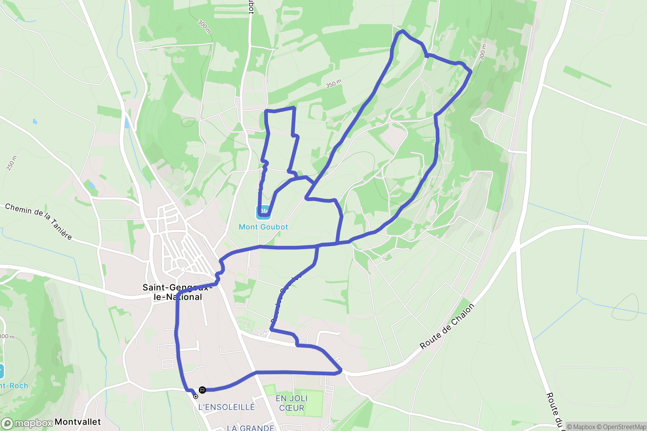 Saint-Gengoux-le-National : carte du parcours de randonnée - France