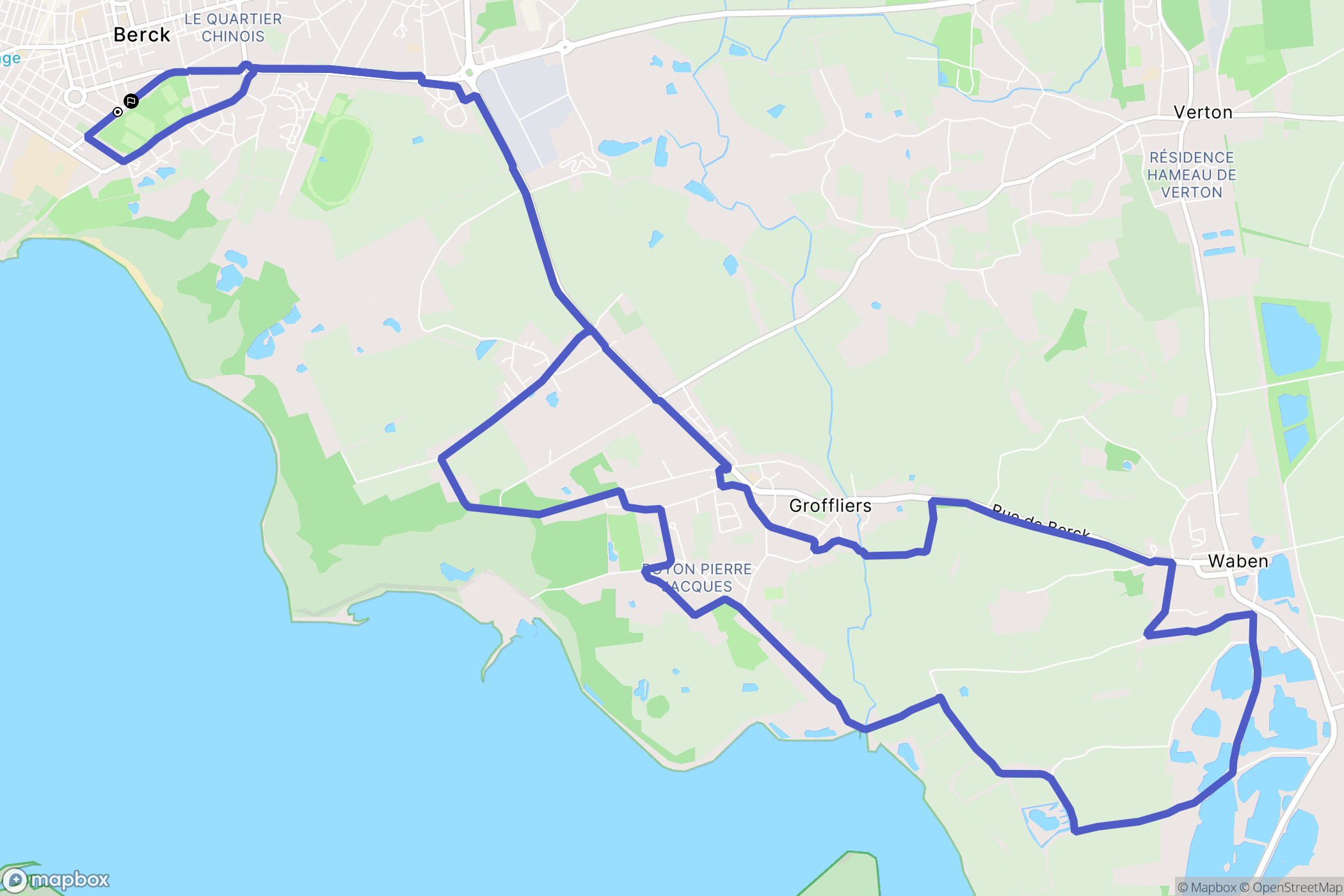 Berck : carte du parcours de randonnée - France
