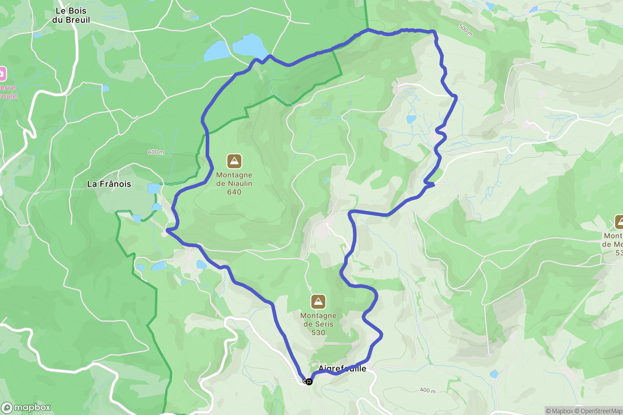 Charmoy : carte du parcours de randonnée - France