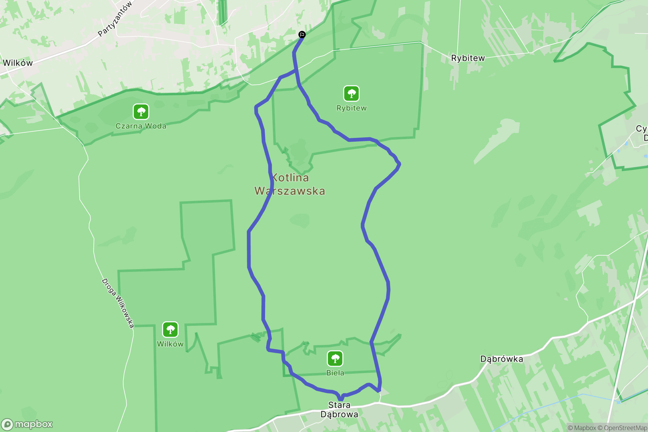 Stanisławów: mapa trasy - Poland