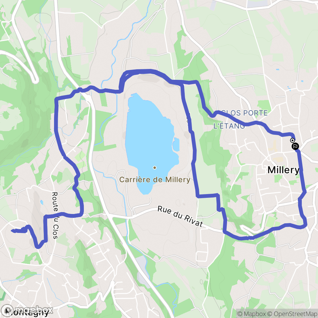 Millery : carte du parcours de randonnée - France