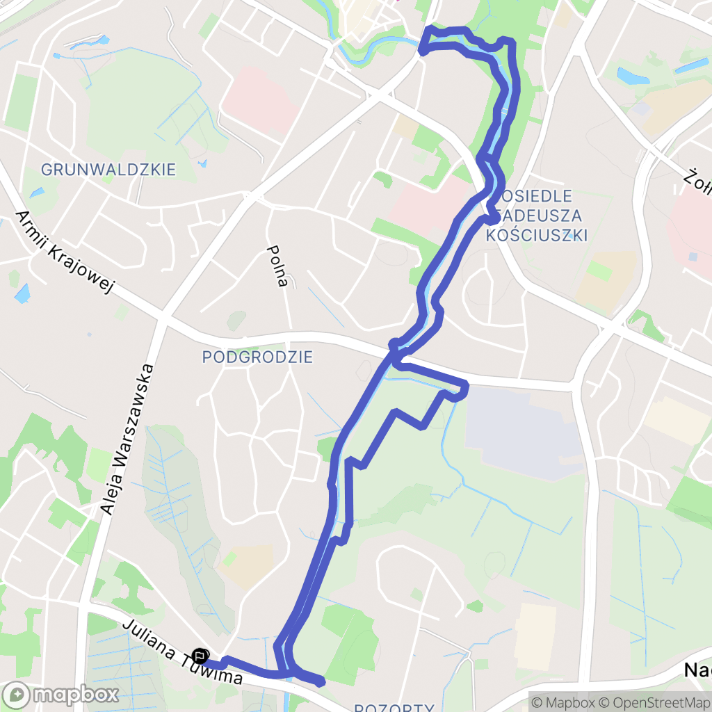 Olsztyn: mapa trasy - Poland