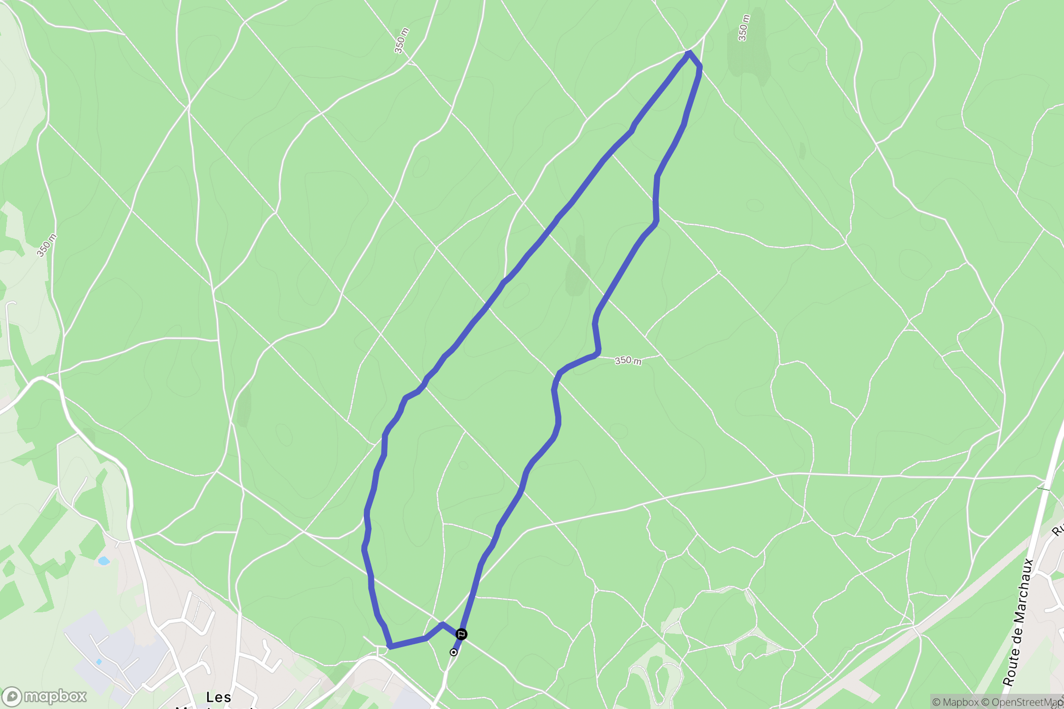 Besançon : carte du parcours de randonnée - France