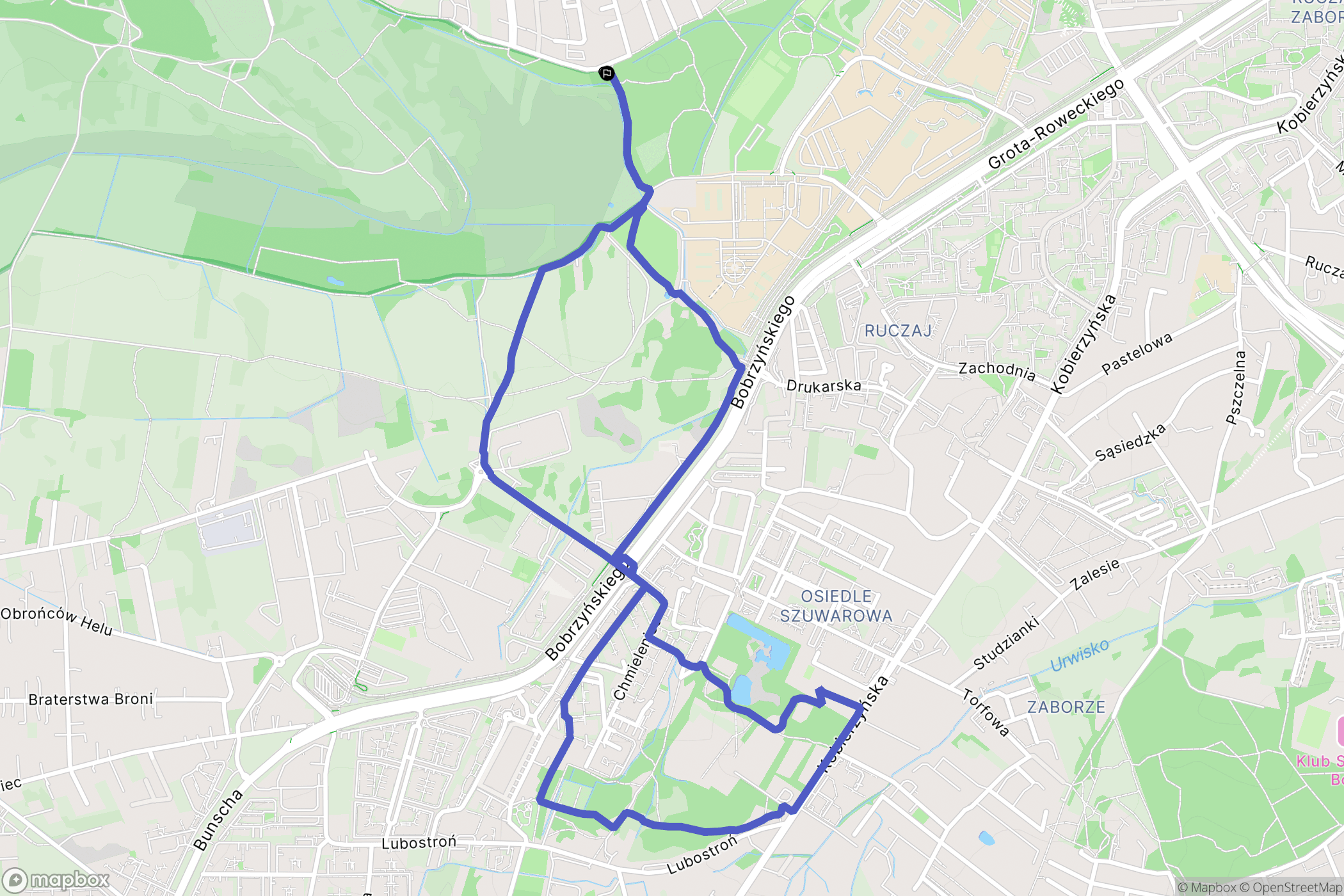 Kraków: mapa trasy - Poland