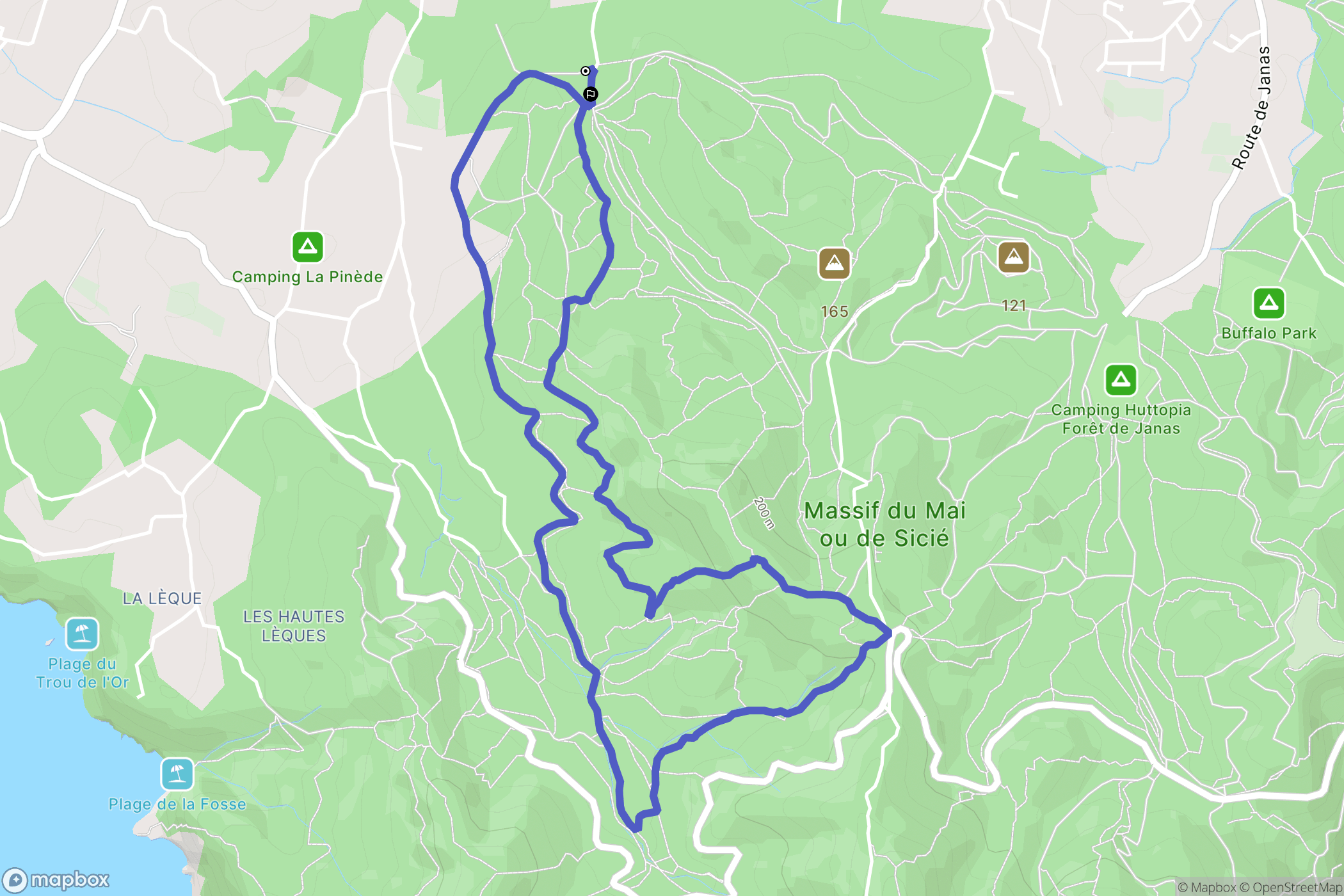 Six-Fours-les-Plages : carte du parcours de randonnée - France