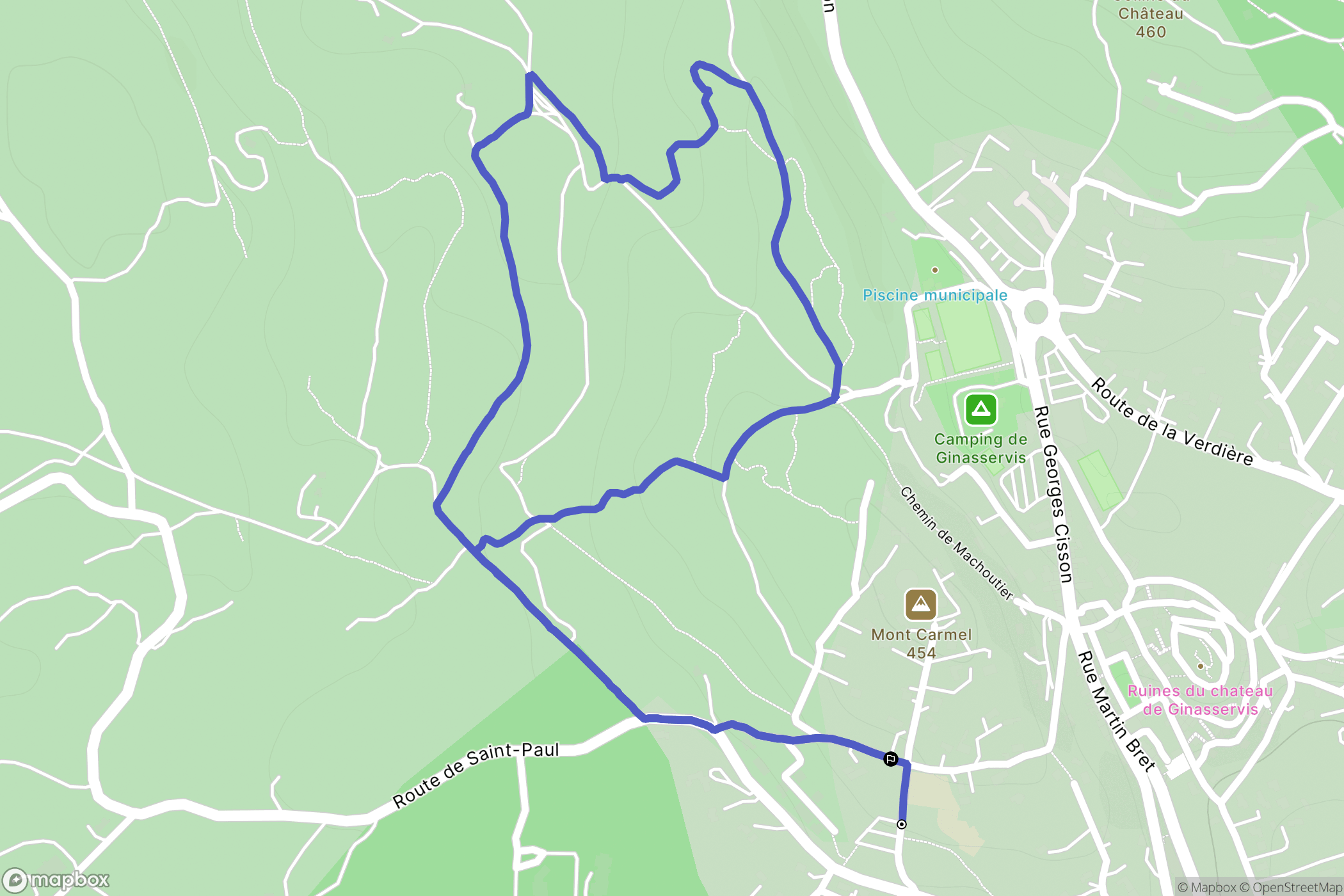Ginasservis : carte du parcours de randonnée - France