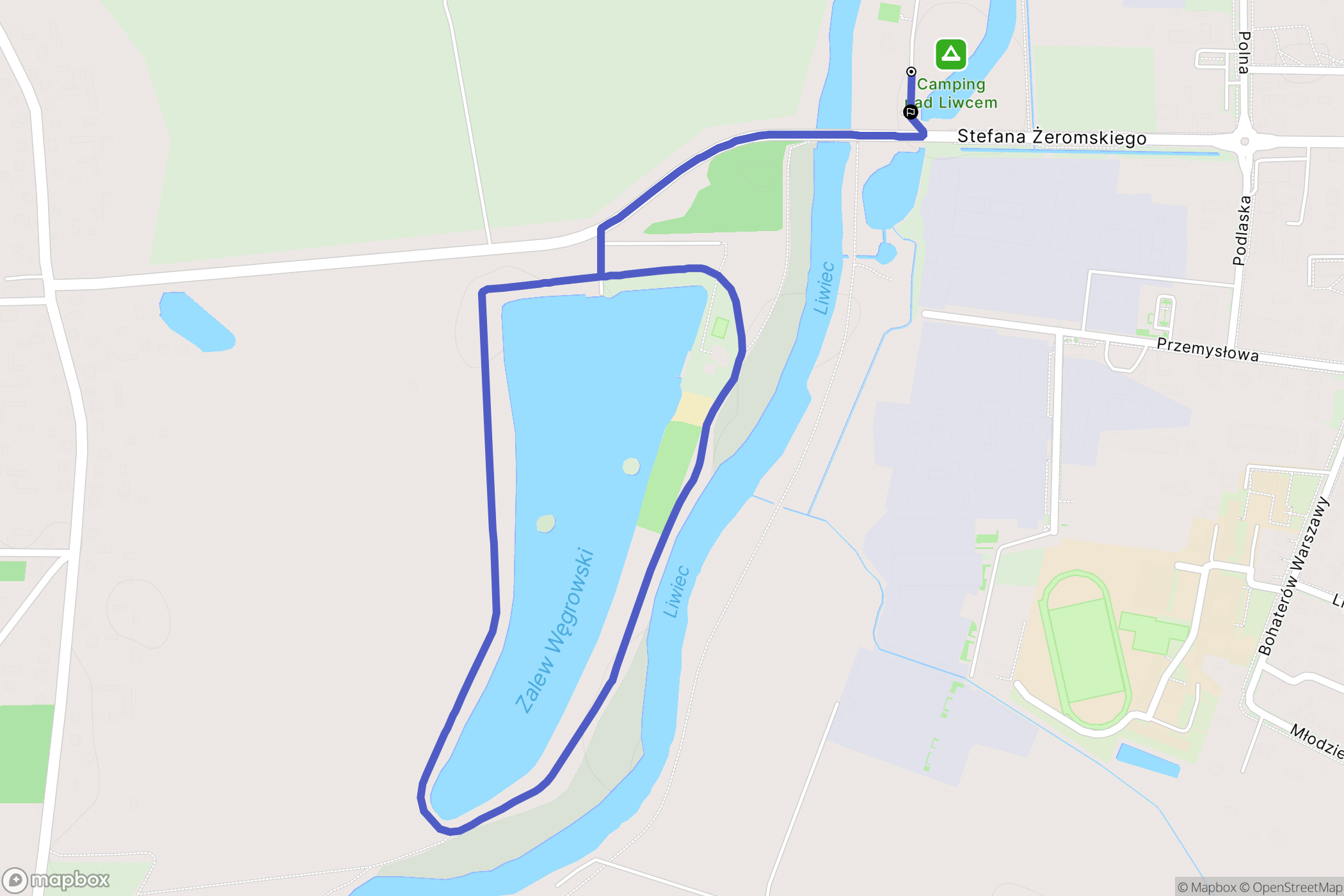 Węgrów: mapa trasy - Poland