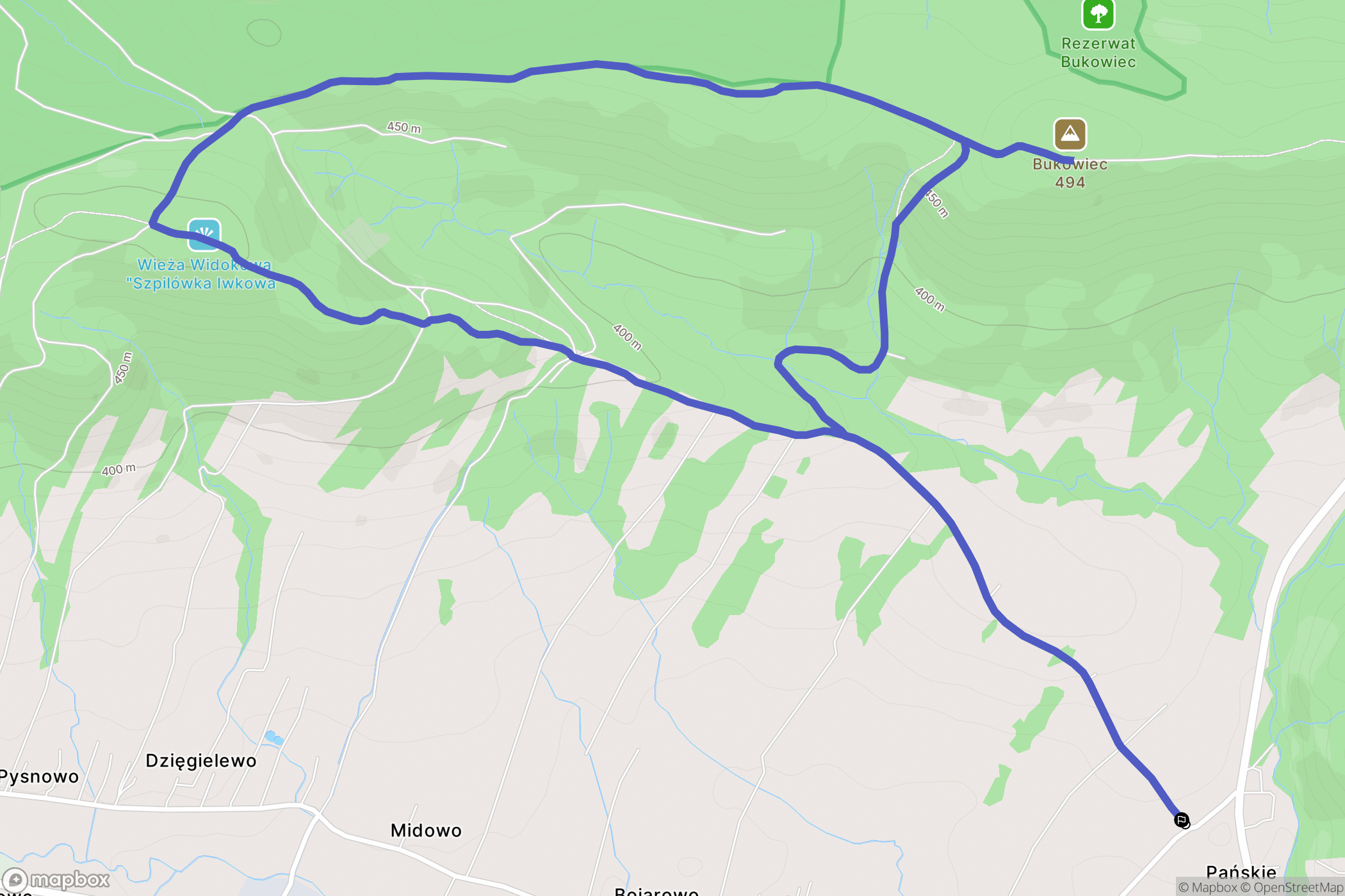 Iwkowa: mapa trasy - Poland