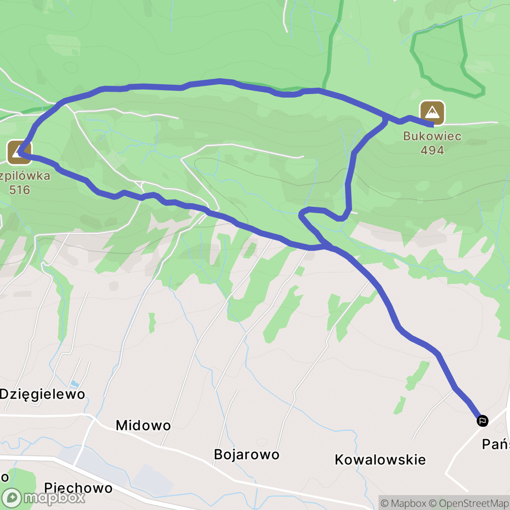 Iwkowa: mapa trasy - Poland