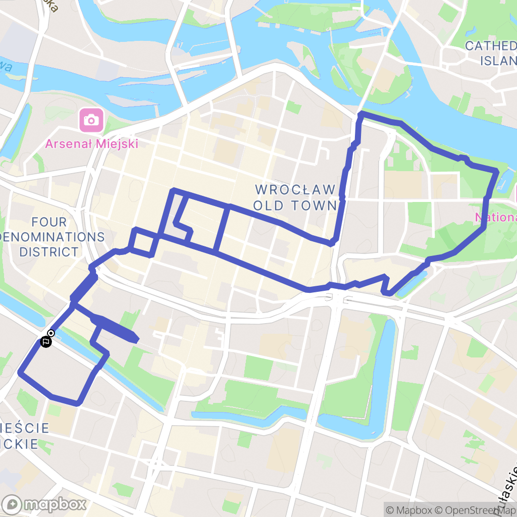 Wrocław: mapa trasy - Poland