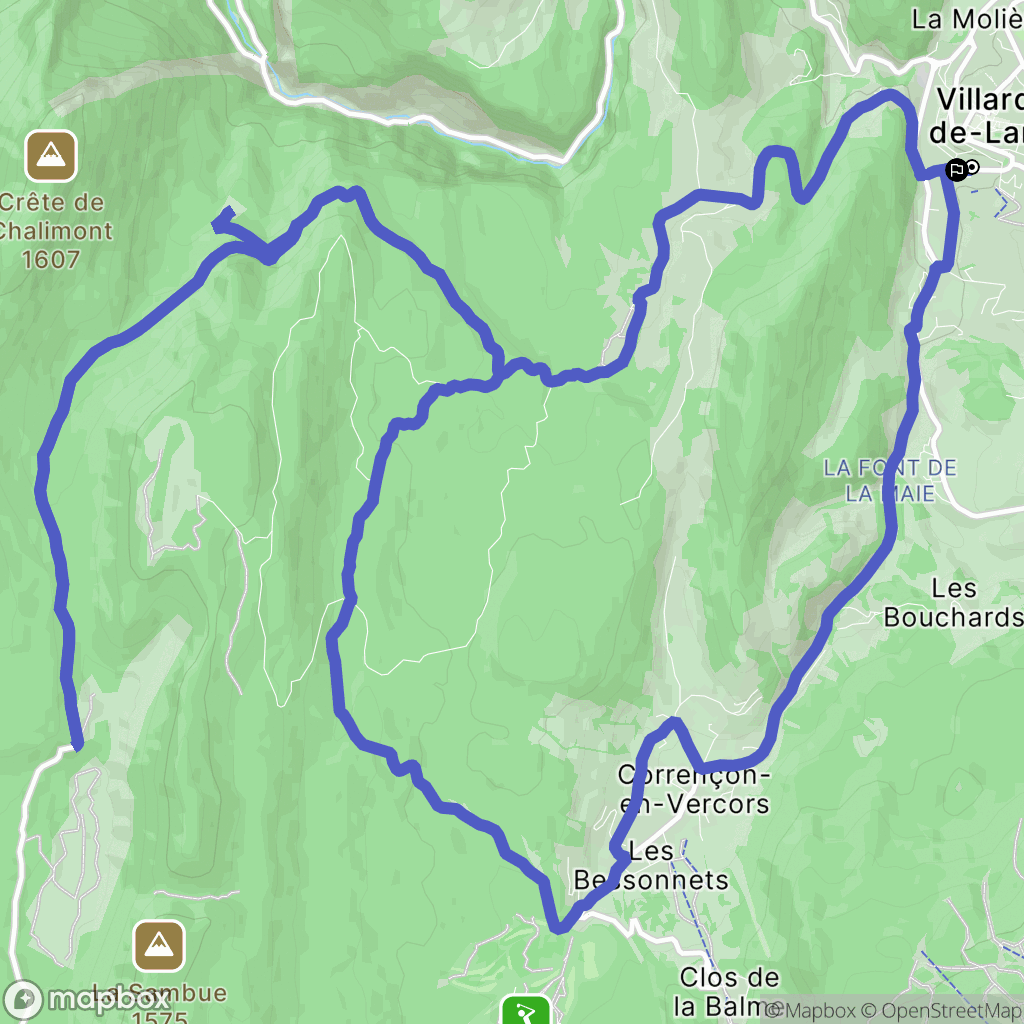 Villard-de-Lans : carte du parcours de randonnée - France