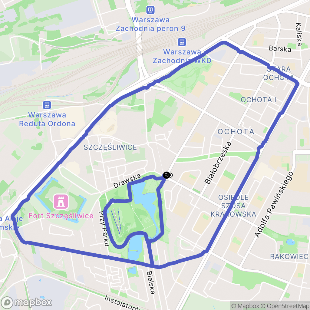 Warszawa: mapa trasy - Poland