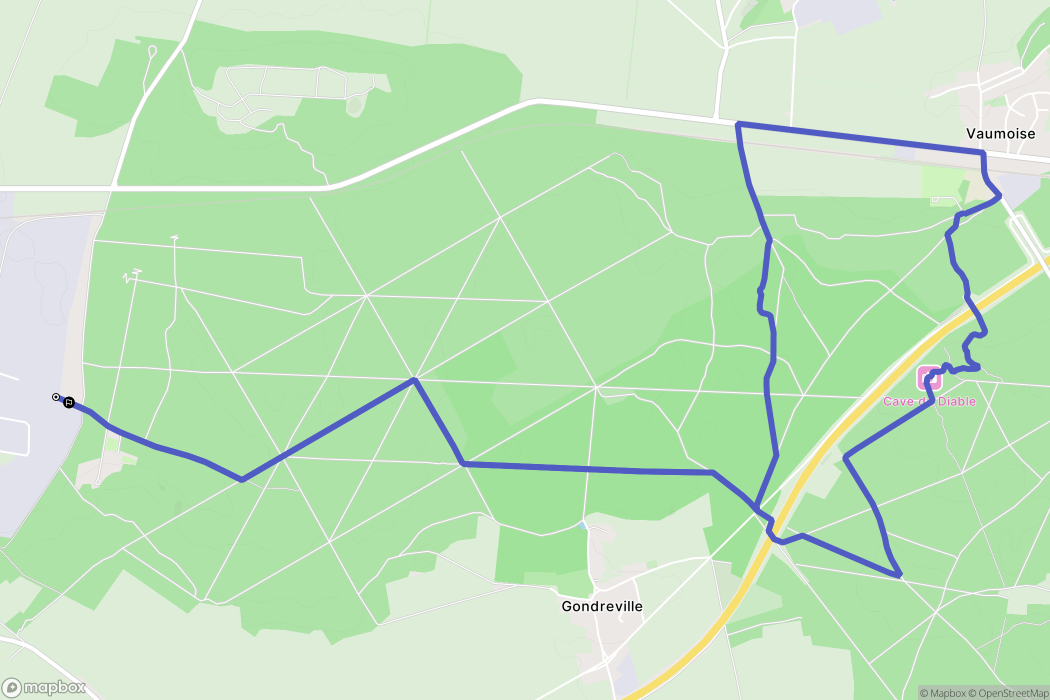 Crépy-en-Valois : carte du parcours de randonnée - France