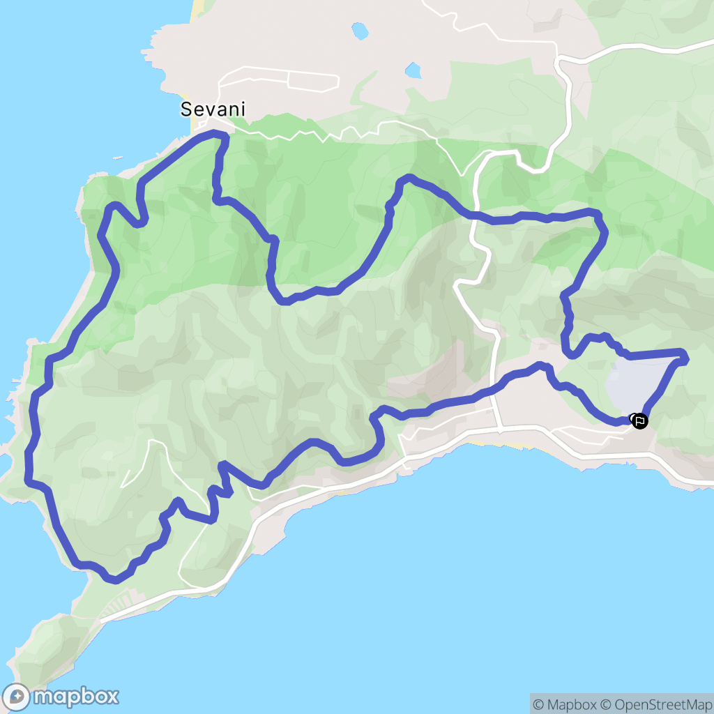 Ajaccio : carte du parcours de randonnée - France