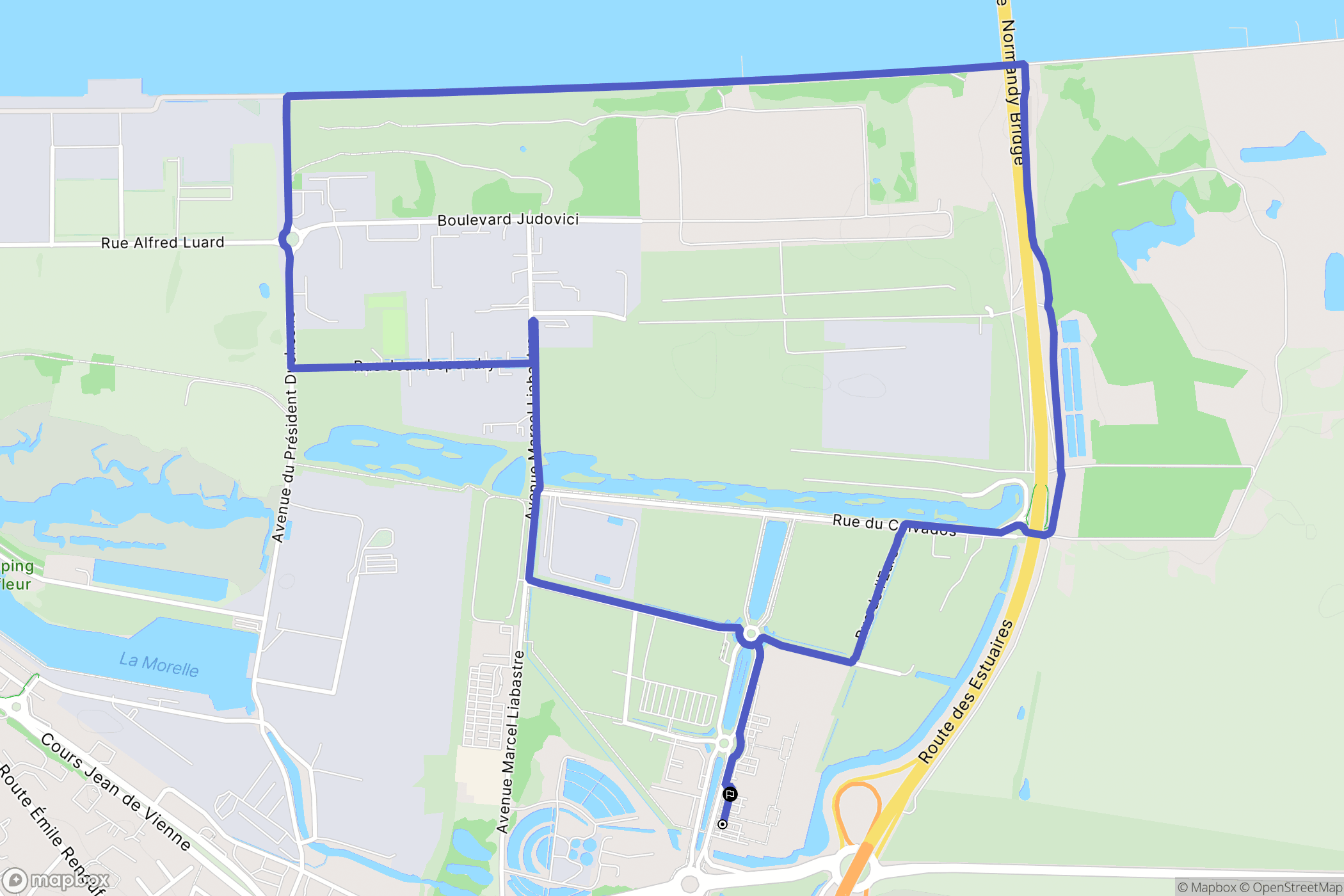 Honfleur : carte du parcours de randonnée - France