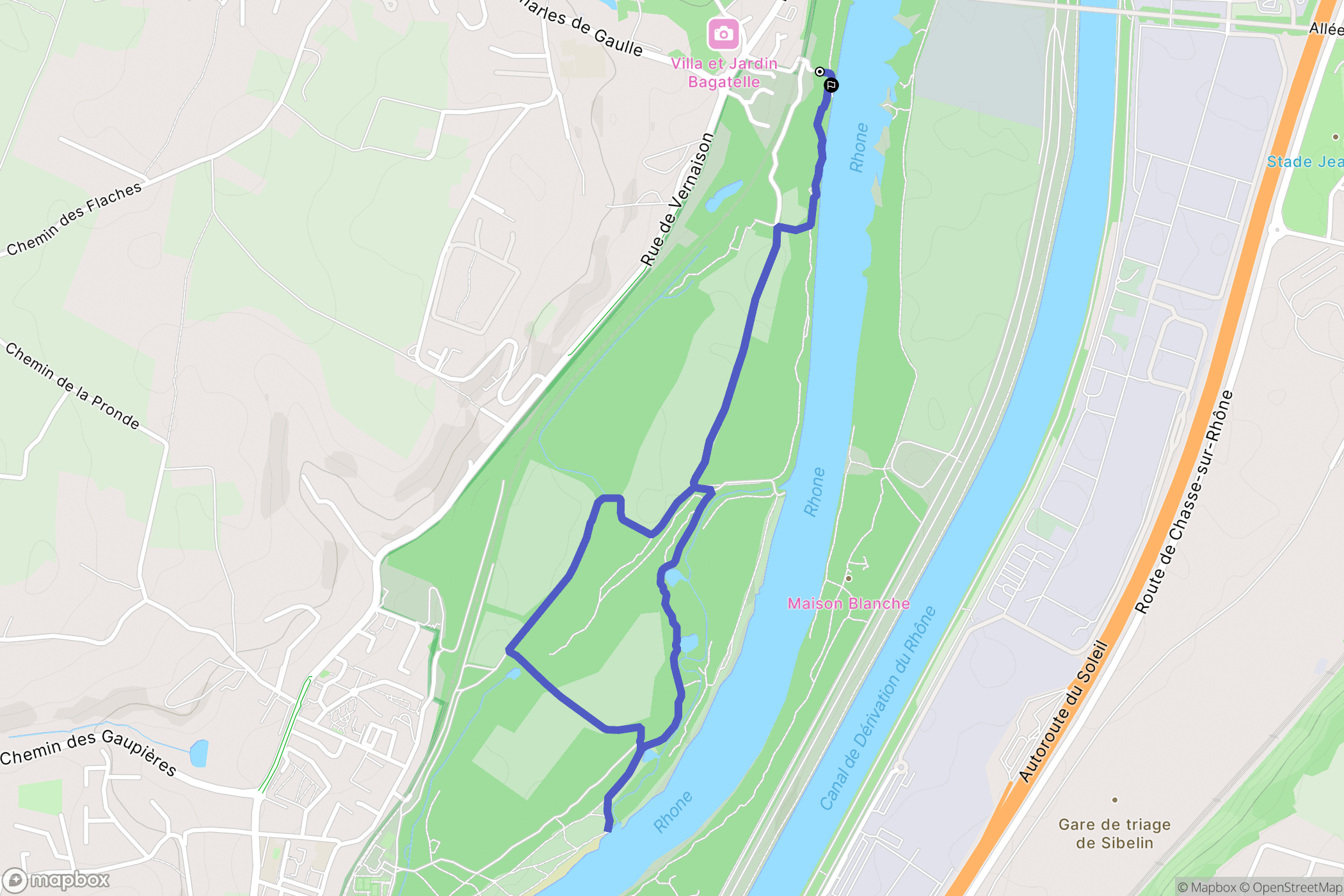 Irigny : carte du parcours de randonnée - France