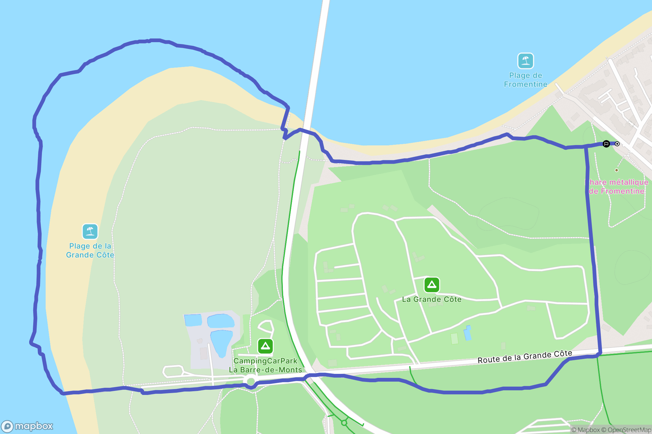La Barre-de-Monts : carte du parcours de randonnée - France