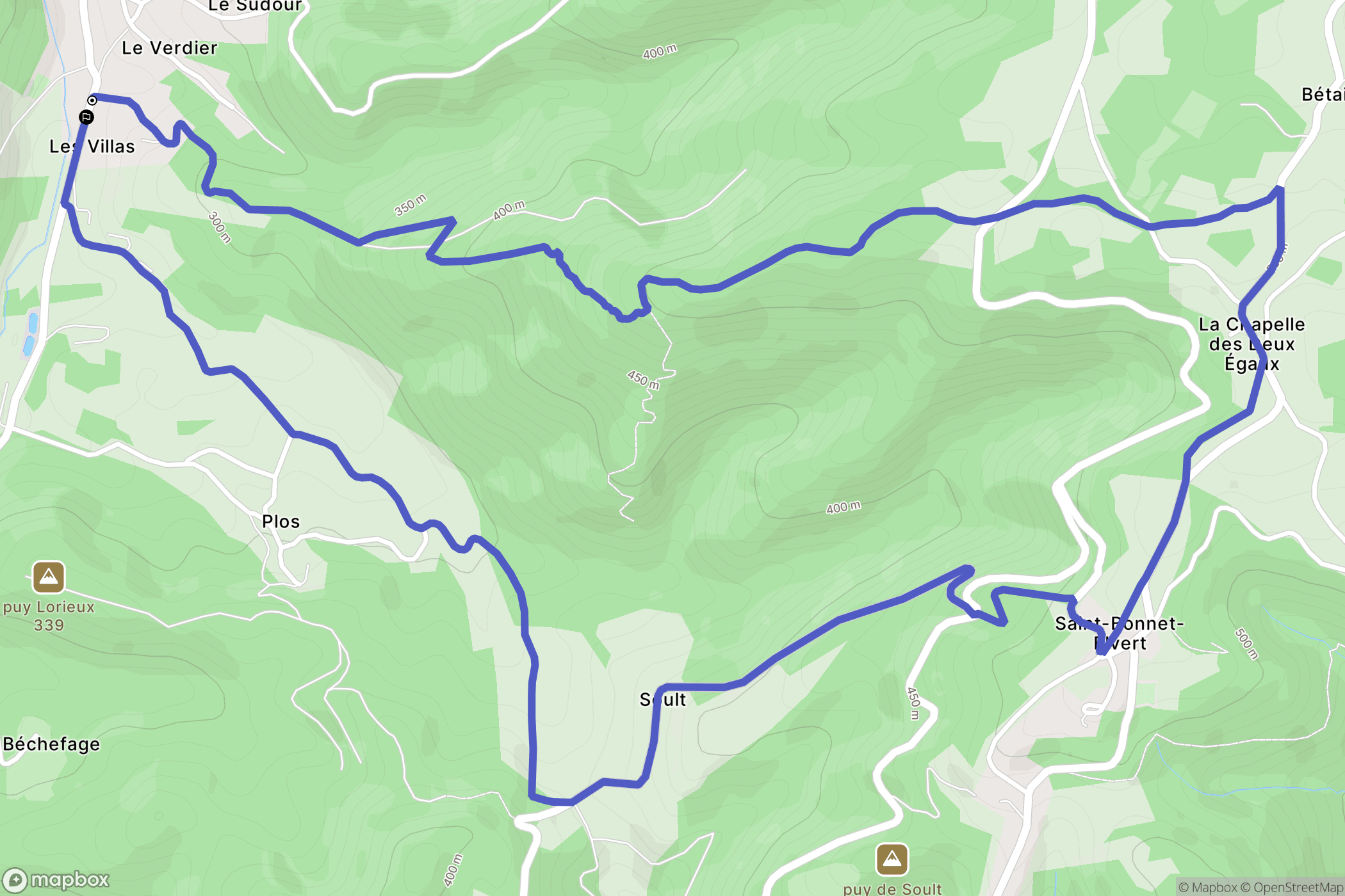 Saint-Sylvain : carte du parcours de randonnée - France