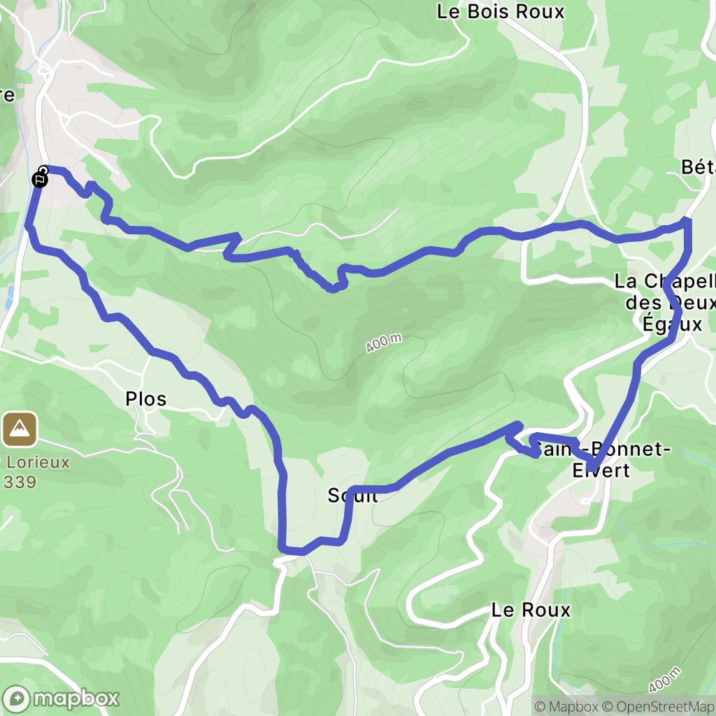 Saint-Sylvain : carte du parcours de randonnée - France