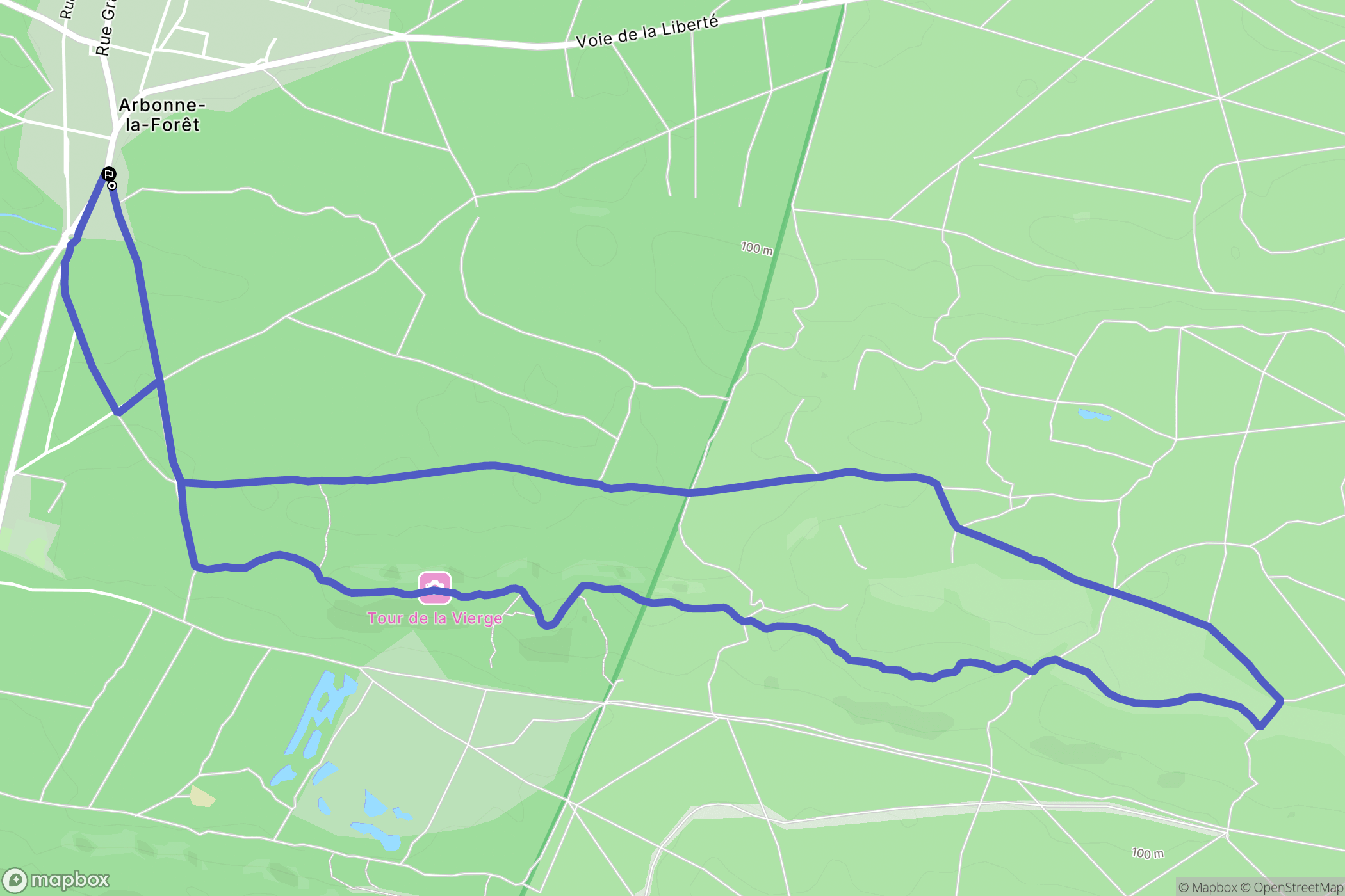 Arbonne-la-Forêt : carte du parcours de randonnée - France