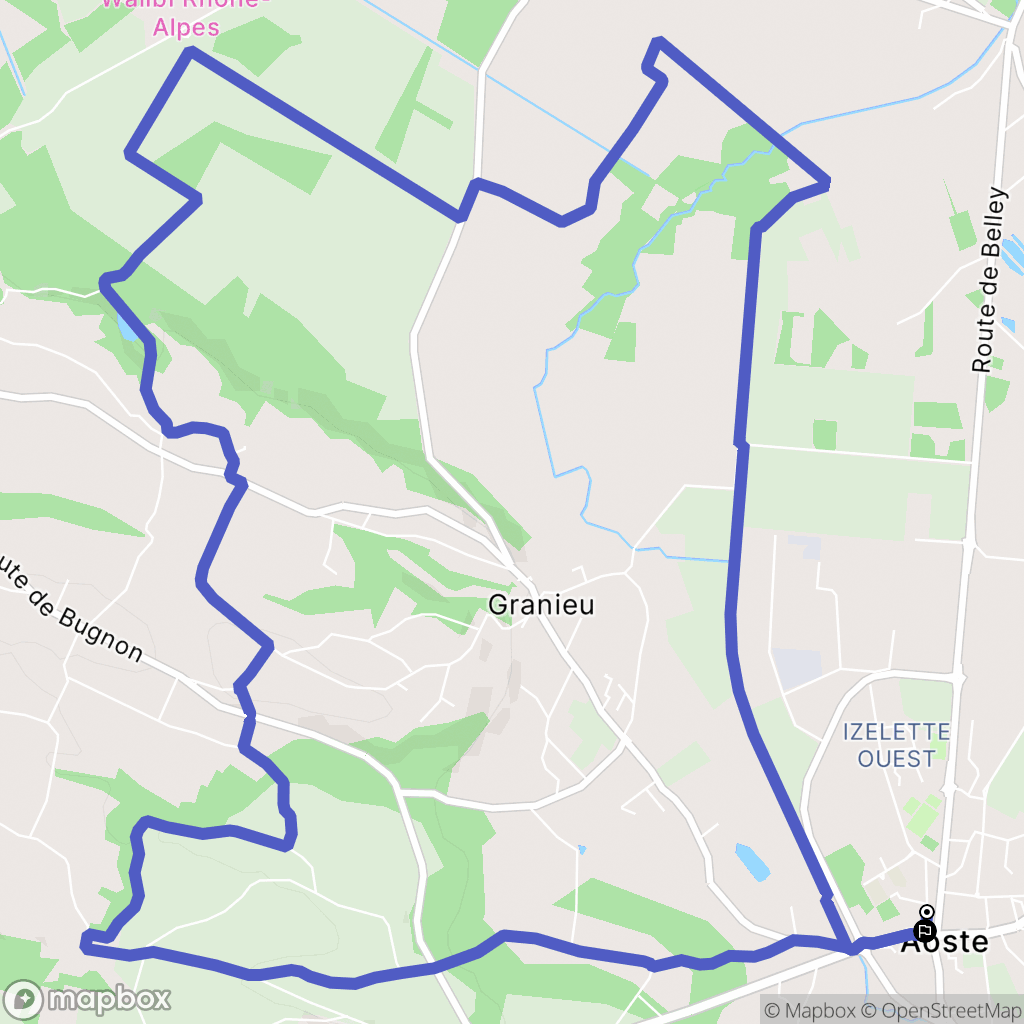Aoste : carte du parcours de randonnée - France