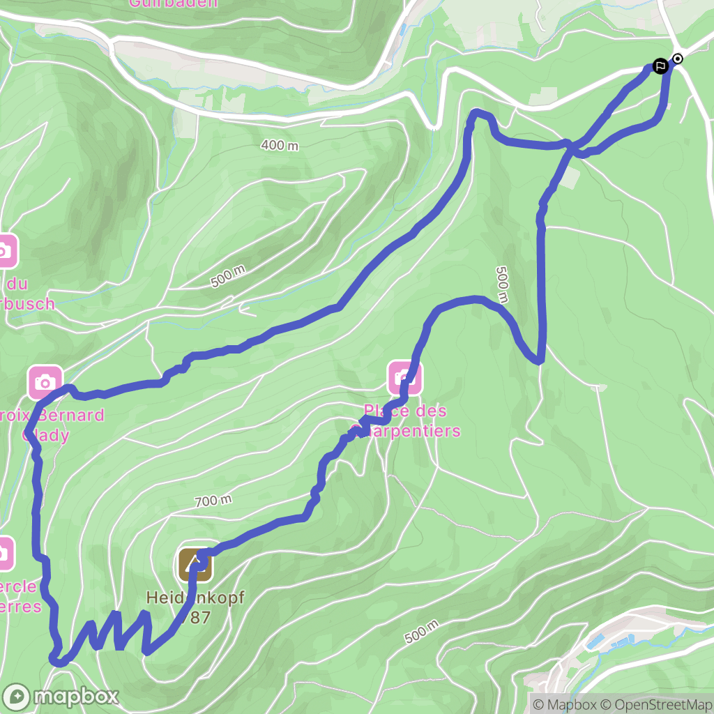 Rosheim : carte du parcours de randonnée - France