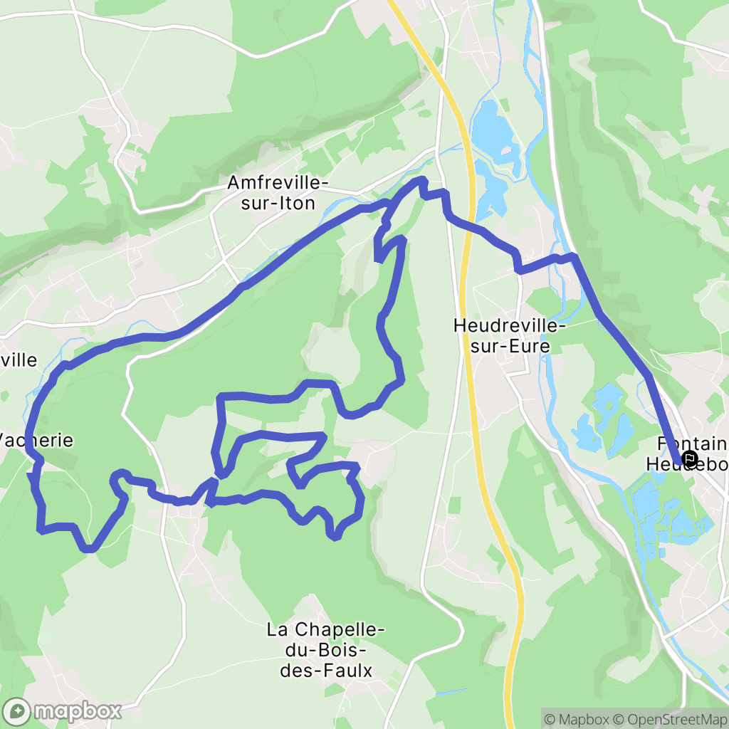 Clef Vallée d'Eure : carte du parcours de randonnée - France