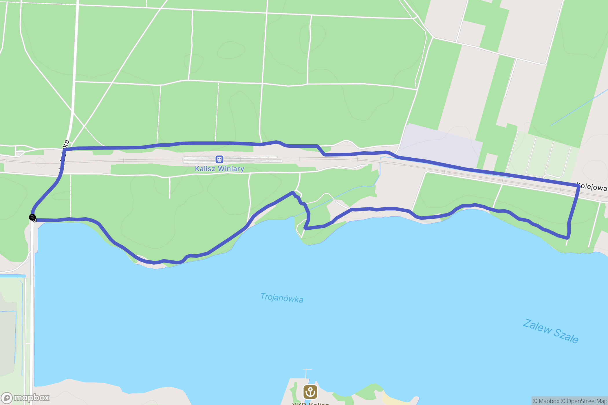 Kalisz: mapa trasy - Poland