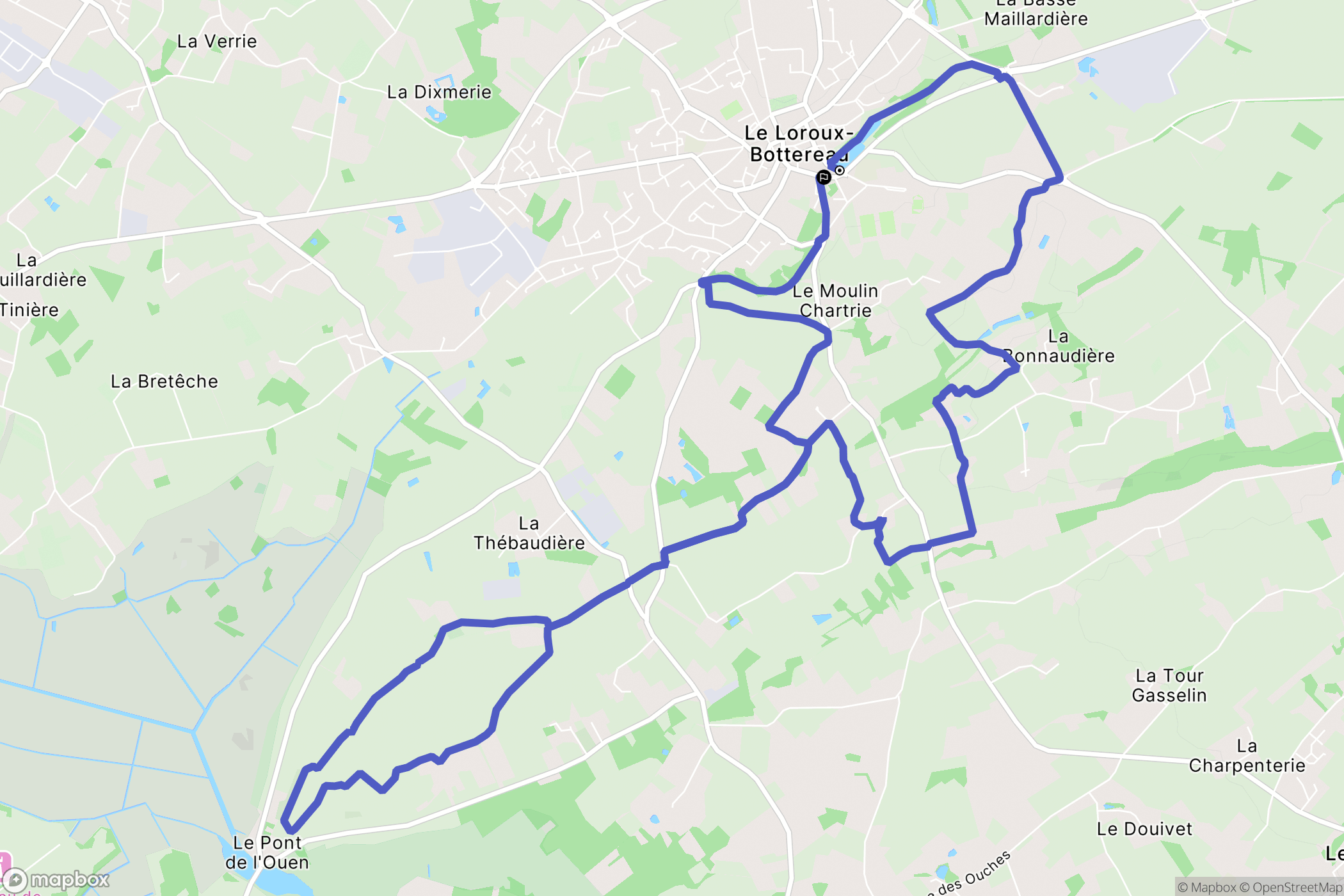 Le Loroux-Bottereau : carte du parcours de randonnée - France
