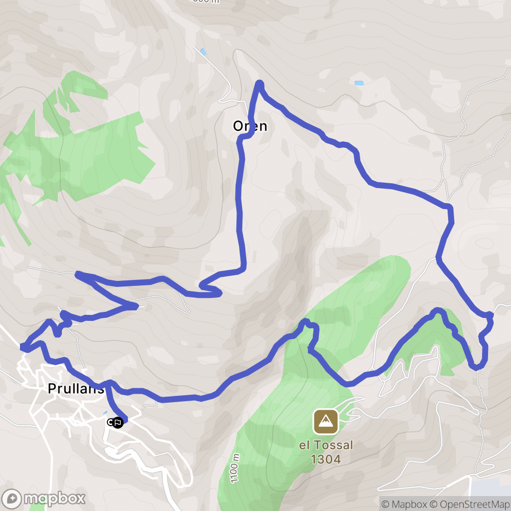 Prullans : carte du parcours de randonnée - Spain