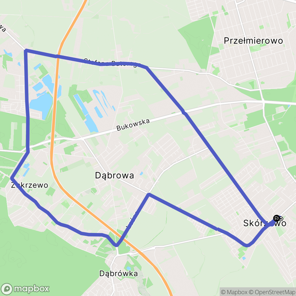 Skórzewo: mapa trasy - Poland