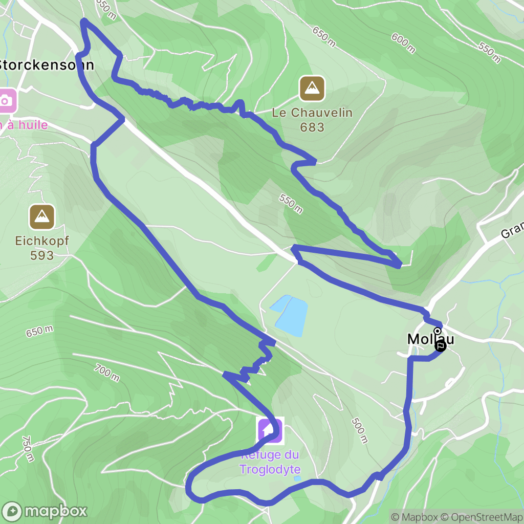 Mollau : carte du parcours de randonnée - France
