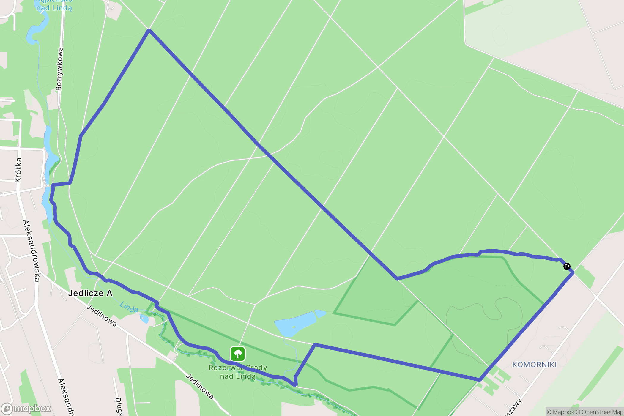 Lućmierz-Las: mapa trasy - Poland