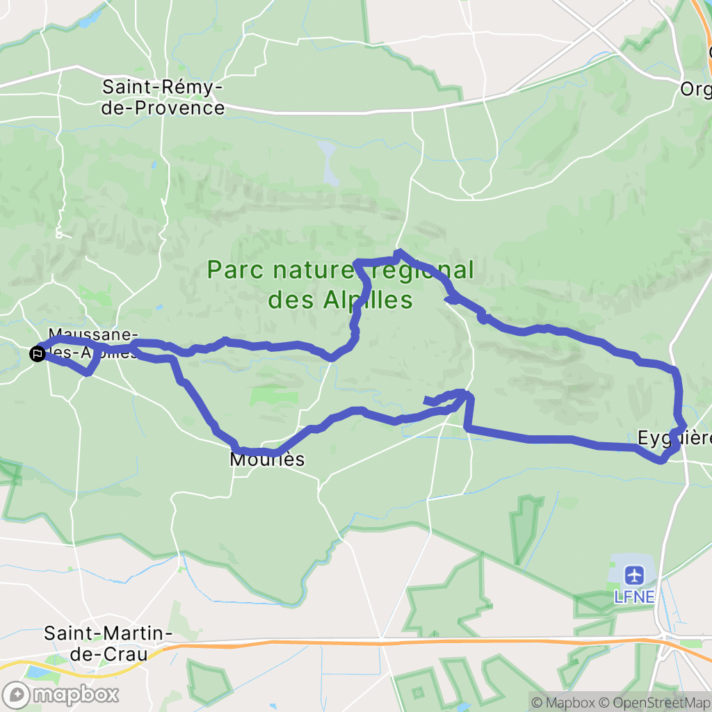 Paradou : carte du parcours de randonnée - France