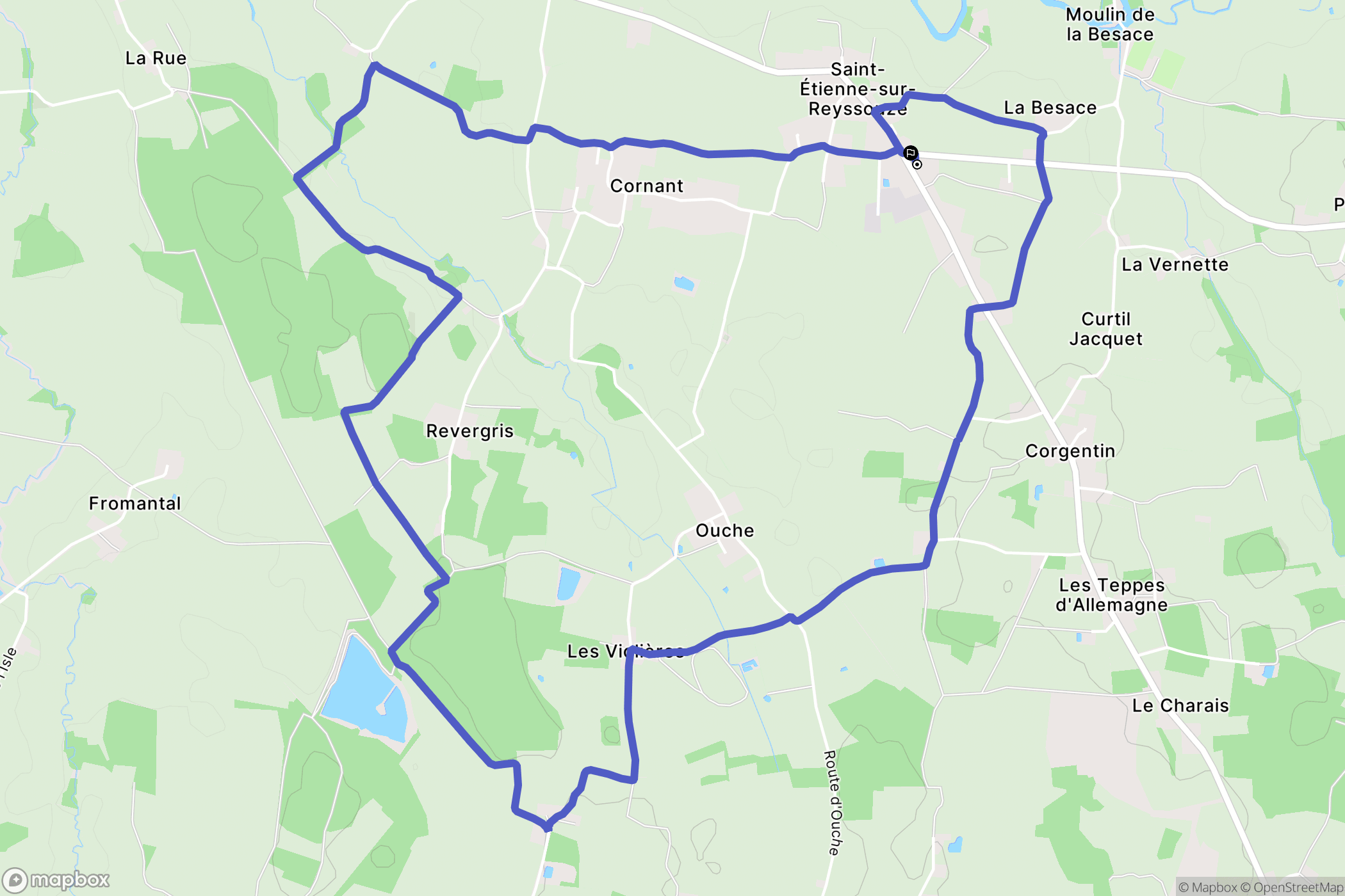 Saint-Étienne-sur-Reyssouze : carte du parcours de randonnée - France