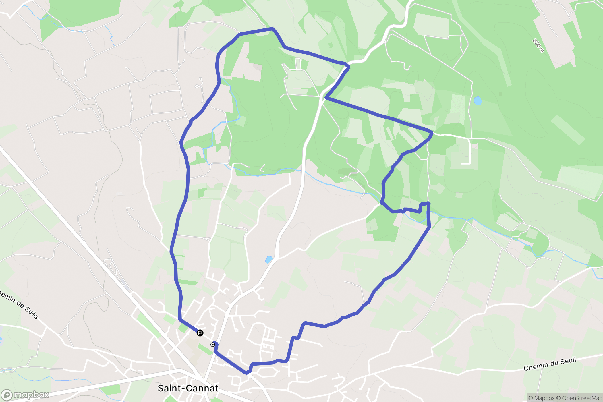 Saint-Cannat : carte du parcours de randonnée - France